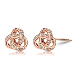 2021 Bridesmaid Gifts I Could not Tie The Knot Without You Knot Stud Earrings With Clear CZ Stone Earrings