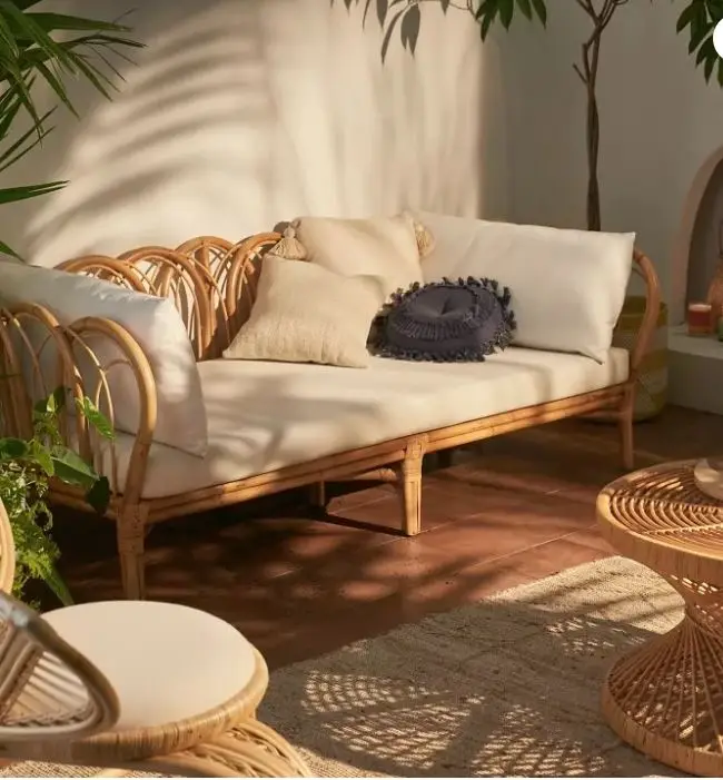 Luxury Mediterranean Natural Rattan Sofa Handicraft Decors For Living Room/villa/resort From