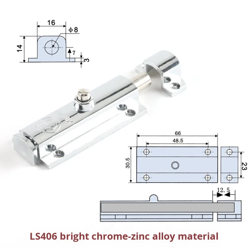 Cabinet Lock LS406 Door Window Latch Push Button Type Surface Mounted Bolt Spring Latch Zinc Alloy Decorations Cutting manufacture