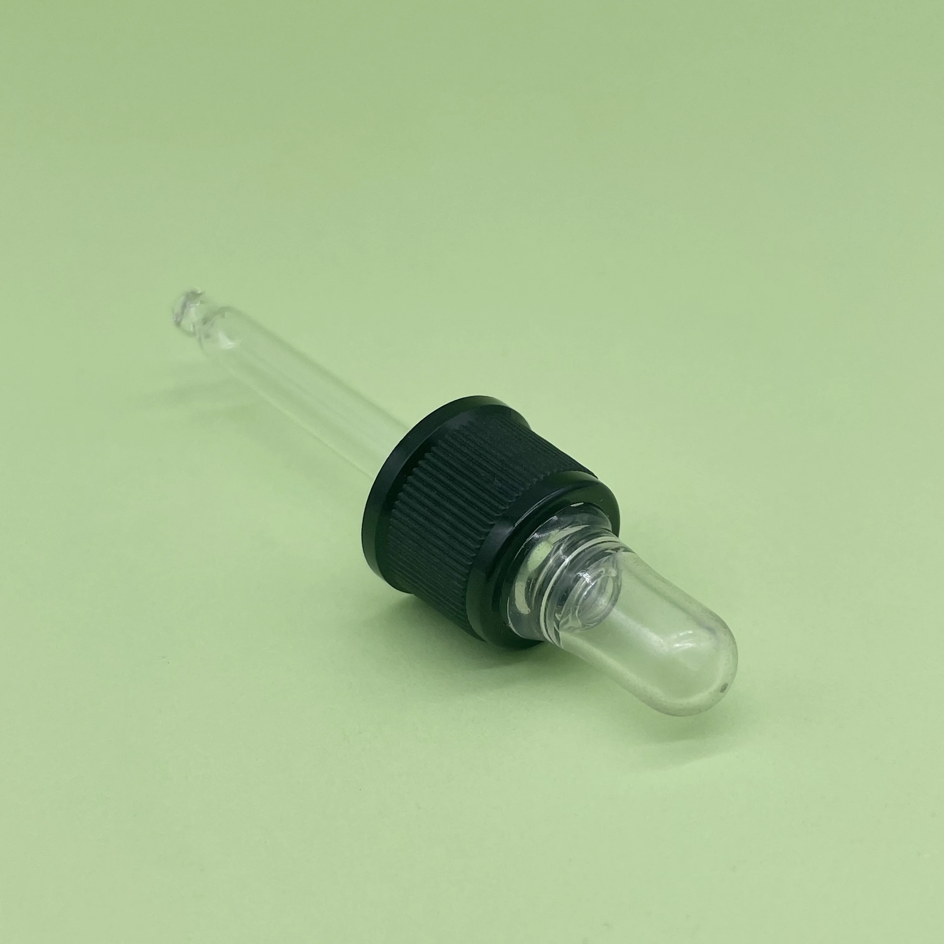 product 18mm clear teat glass dropper with plastic dust protection cover plastic black dropper cap cosmetic packaging-27