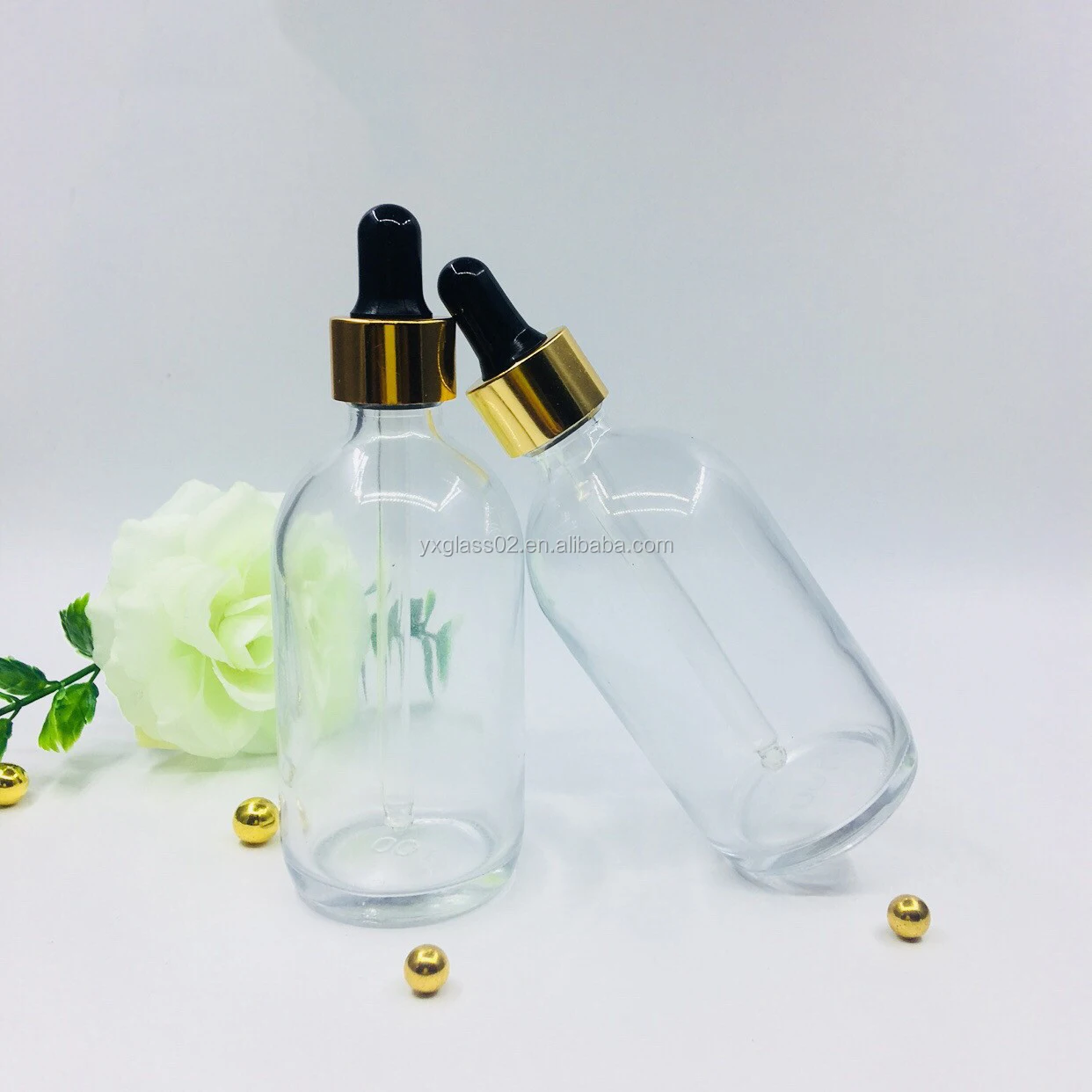 Essential Oil  glass bottle 60ML 100ML  24K Pure dew bottle Dropper bottle supplier