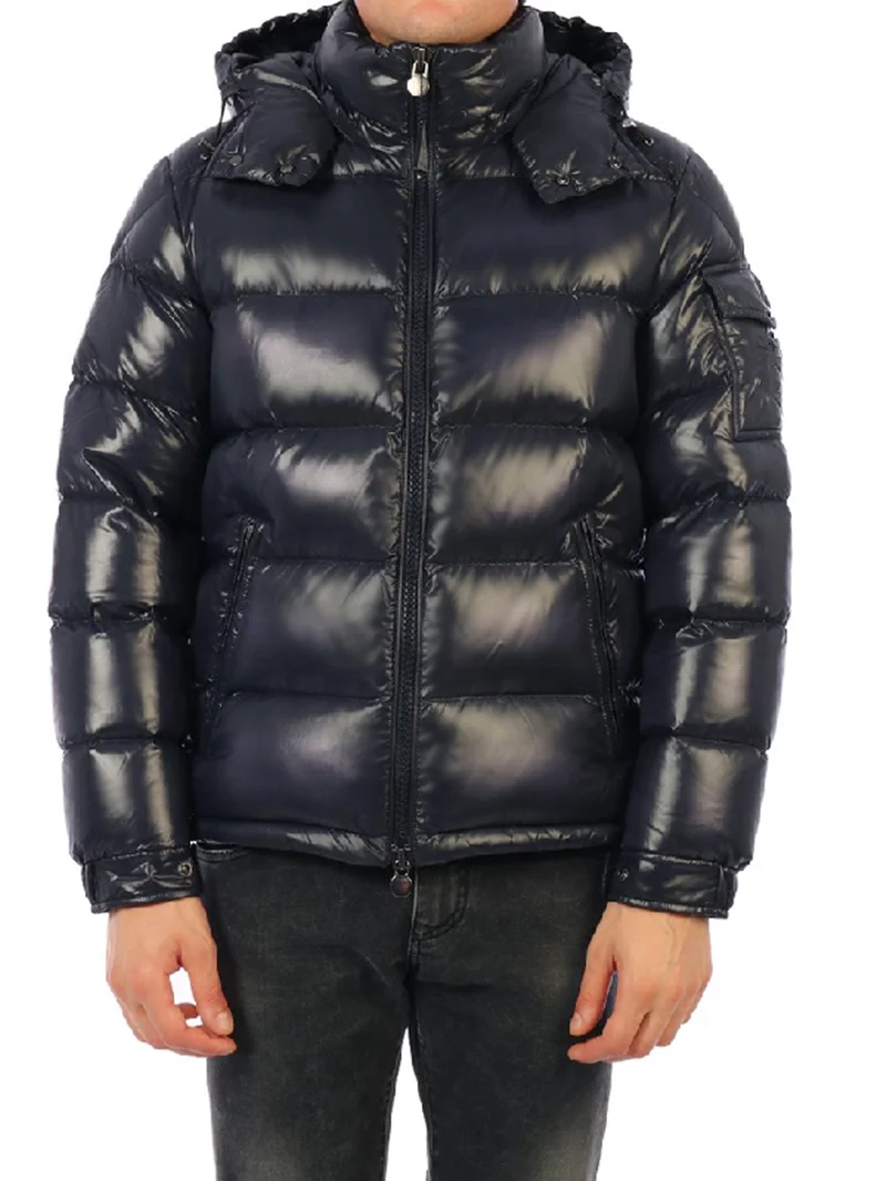 2021 Wholesale Shiny Custom Puffer Jacket Black Bubble Coats For Men ...