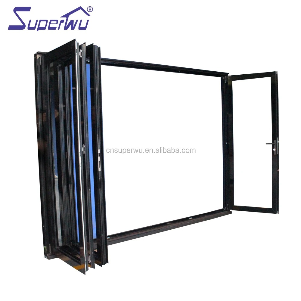 Customized soundproof aluminum glass folding/ bifold/ bi folding door