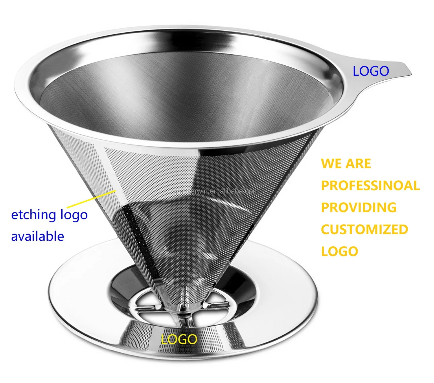 Stainless Steel Paperless Washable Reusable Pourover Coffee Filter