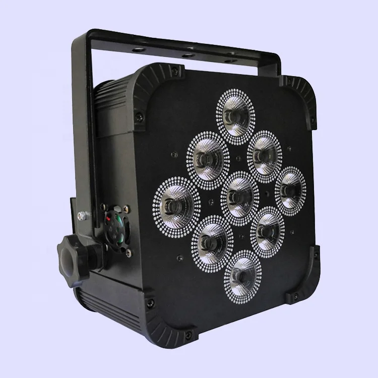 9*15W RGBWA+UV 6IN1 Hex Slim Flat Wash Light Rechargeable Battery Powered Wireless Remote Control 9x15W Led Mega Par