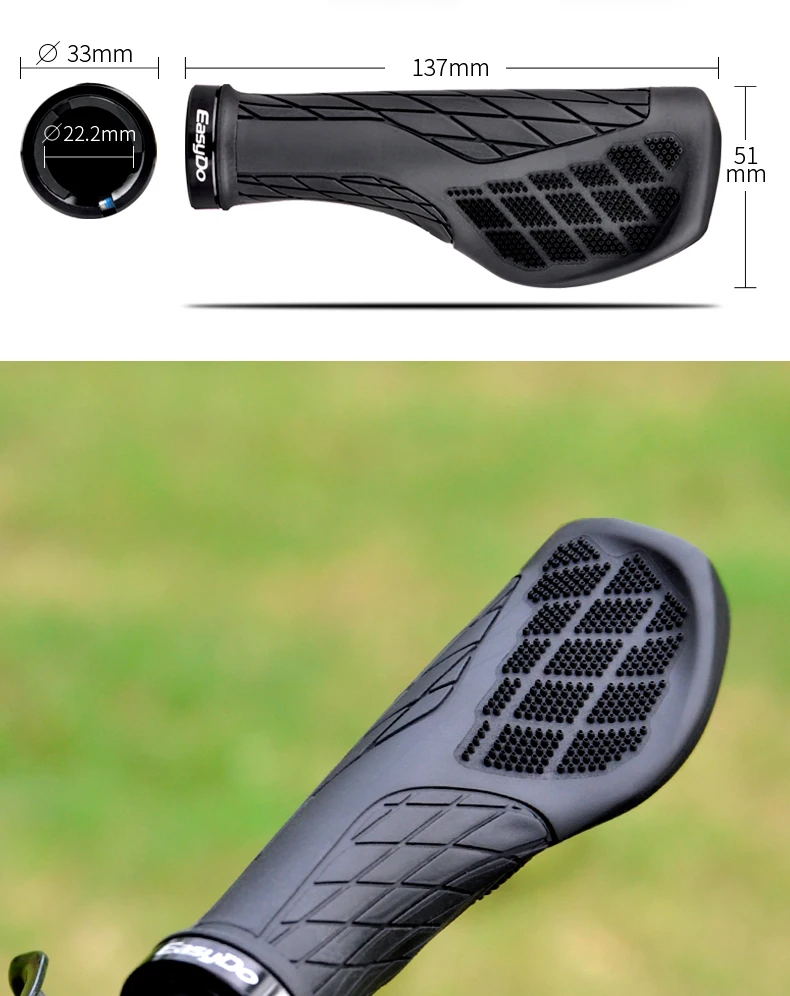 Easydo 22mm Ergnomic Adjustable Bike Handle Grip Soft Bicycle Grip For