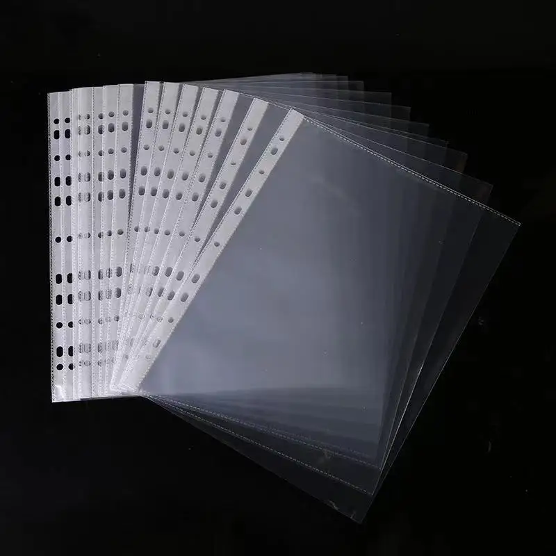 Wholesale A4 Clear Plastic Punch Pocket 11 Hole Sheet Protector ...