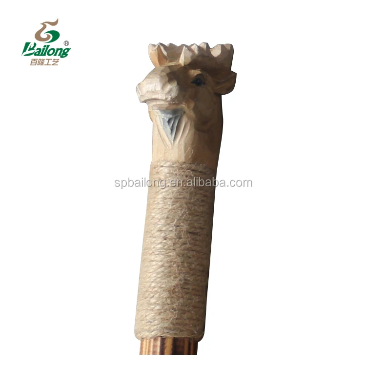 122cm Outdoor Hiking Animal Head Carving Wooden Walking Stick Buy