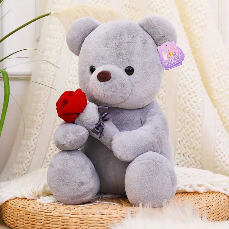 New Valentine's Gift Rose Bear Plush Toys Super Soft Teddy Bear With