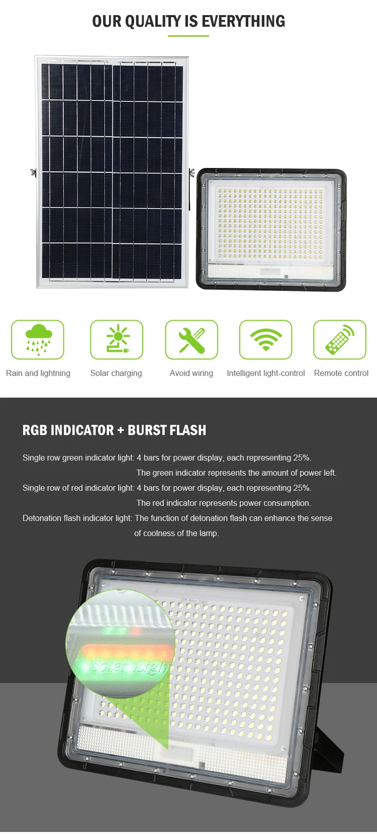 Aluminium Remote Control Ip66 Waterproof 50w 80w 150w 200w 300w Outdoor Solar LED Flood Lamp