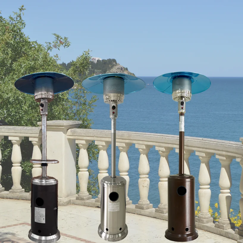 Backyard Outdoor Umbrella Patio Gas Heater Customizable Wheeled Flame