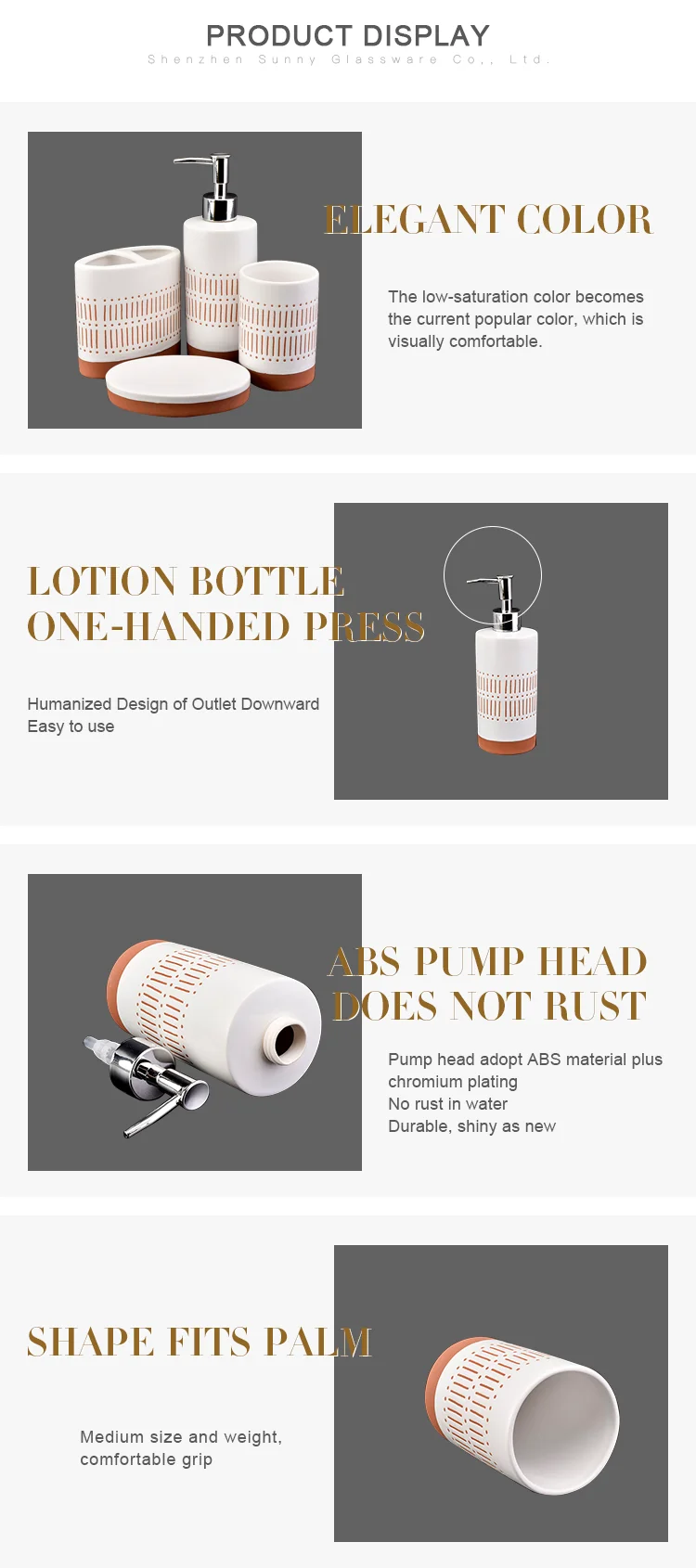 wholesale hotel ceramic multi function toothbrush holder lotion dispenser pump soap dish full set bathroom accessories