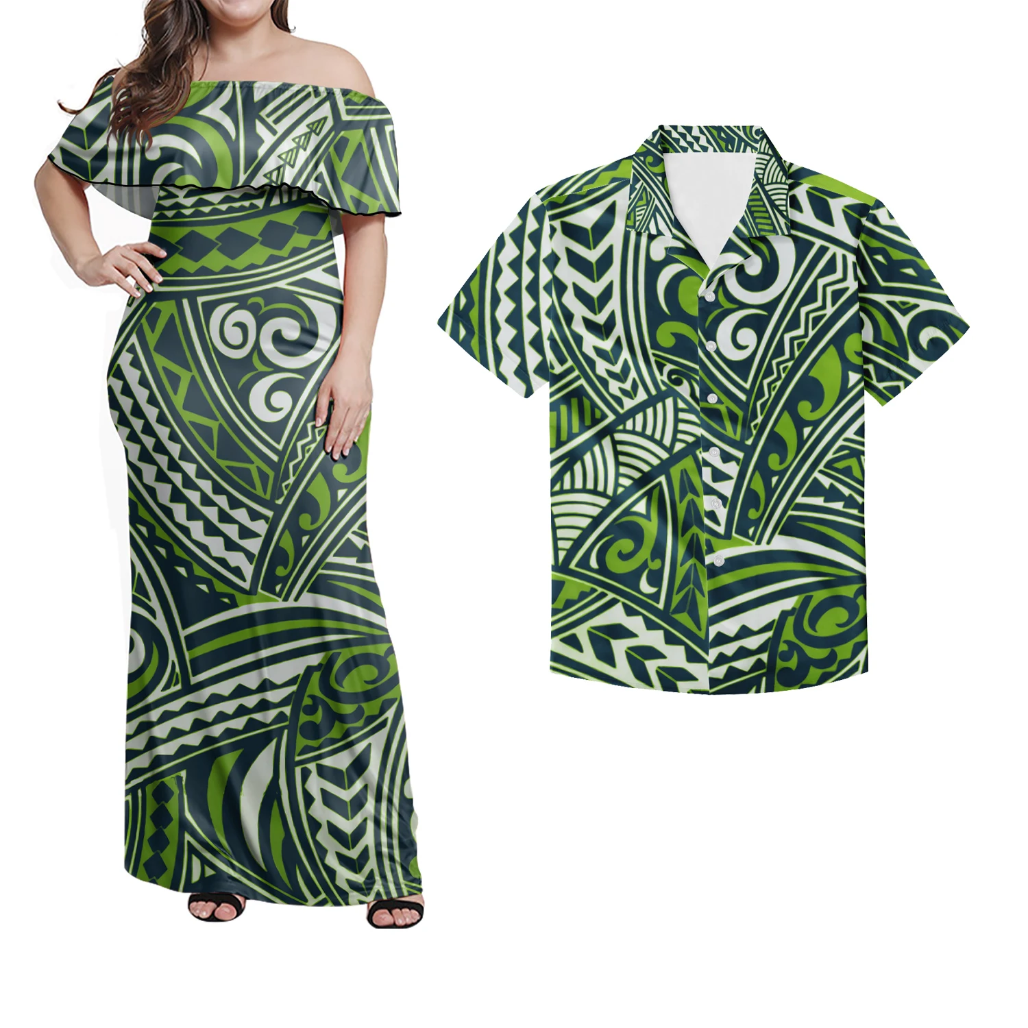 Famous Brand Polynesian Samoa Tribal Print Customized Couple Outfits ...