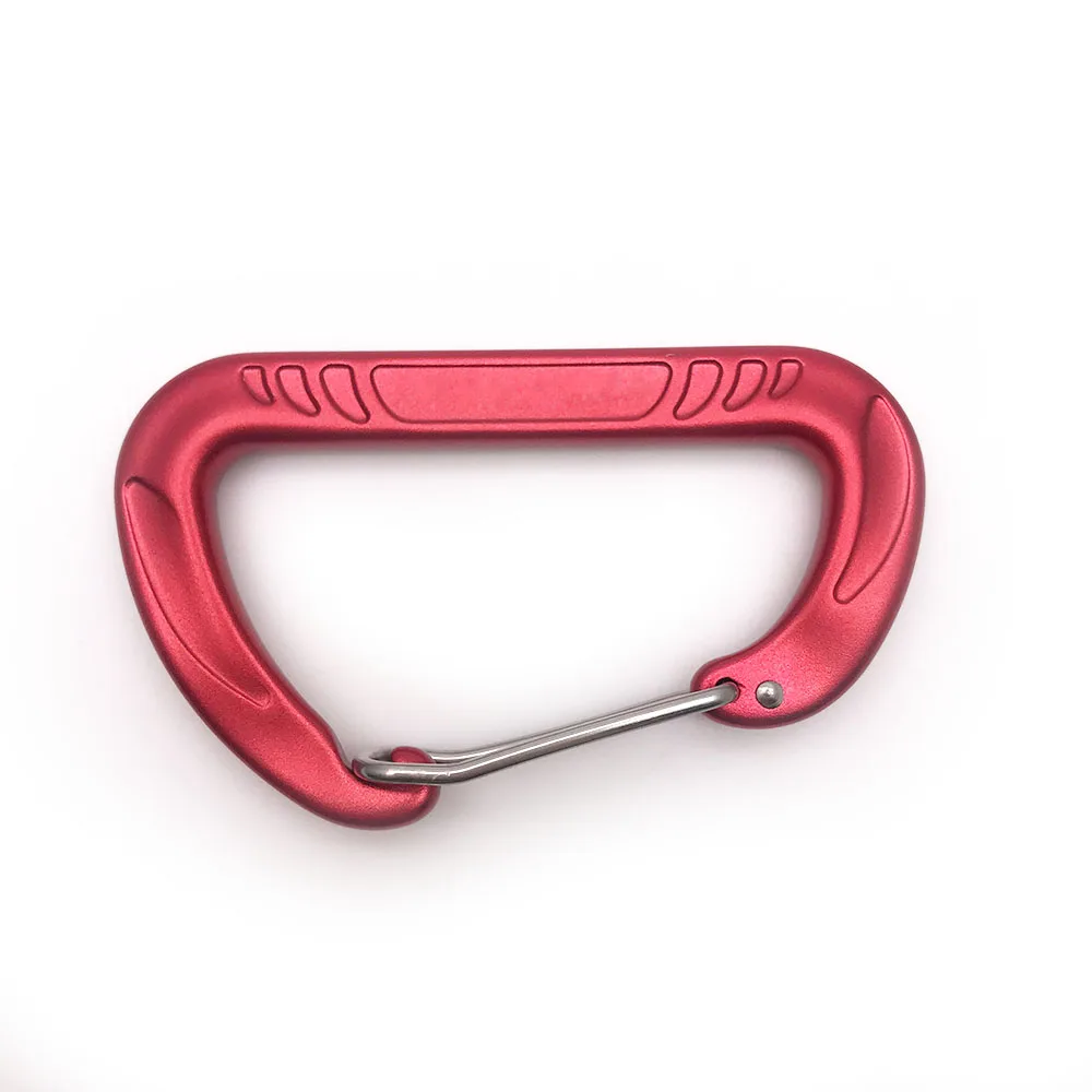 Hammock Wire Rope Spring Hooks 12kn Rock Climbing Clips Lanyard Karabiner Aluminium Round Carabiner