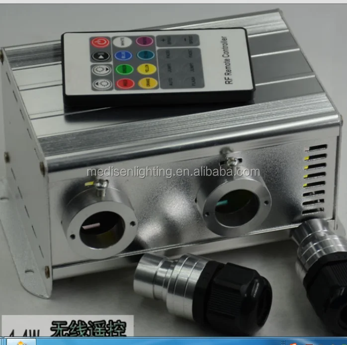 7w 2port  shooting star+twinkle rgbw fiber optic light source engine 220v for india market