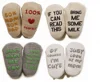 Baby Socks Gift Set Unique Quotes Anti-skid Toddler Socks Shower Presents for Newborn Boys and Girls 6 Pairs 0-12 Months