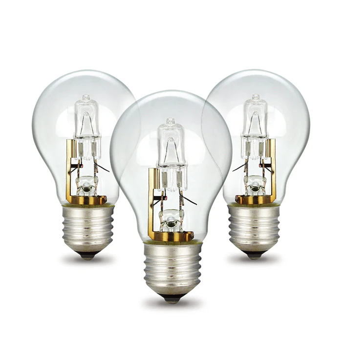 Hot sales A60 G45 Candle ECO Halogen 28W 42W 53W 70W 100W Glass Cover 120V 230V E27 Tungsten Halogen Lamp Bulb , HAL-A BULB