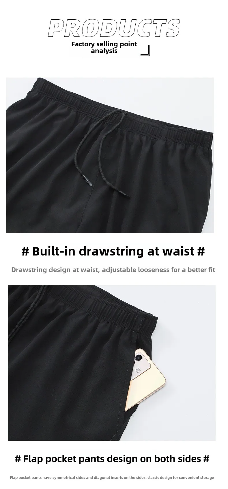 product mens summer sports shorts for gym beach double layer anti exposure marathon running fitness trunks three point design for-7