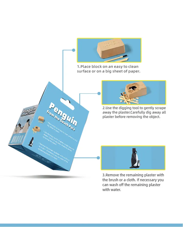 Wholesale Penguin Excavation Kits For Kids Pirate Treasure Chest Dig