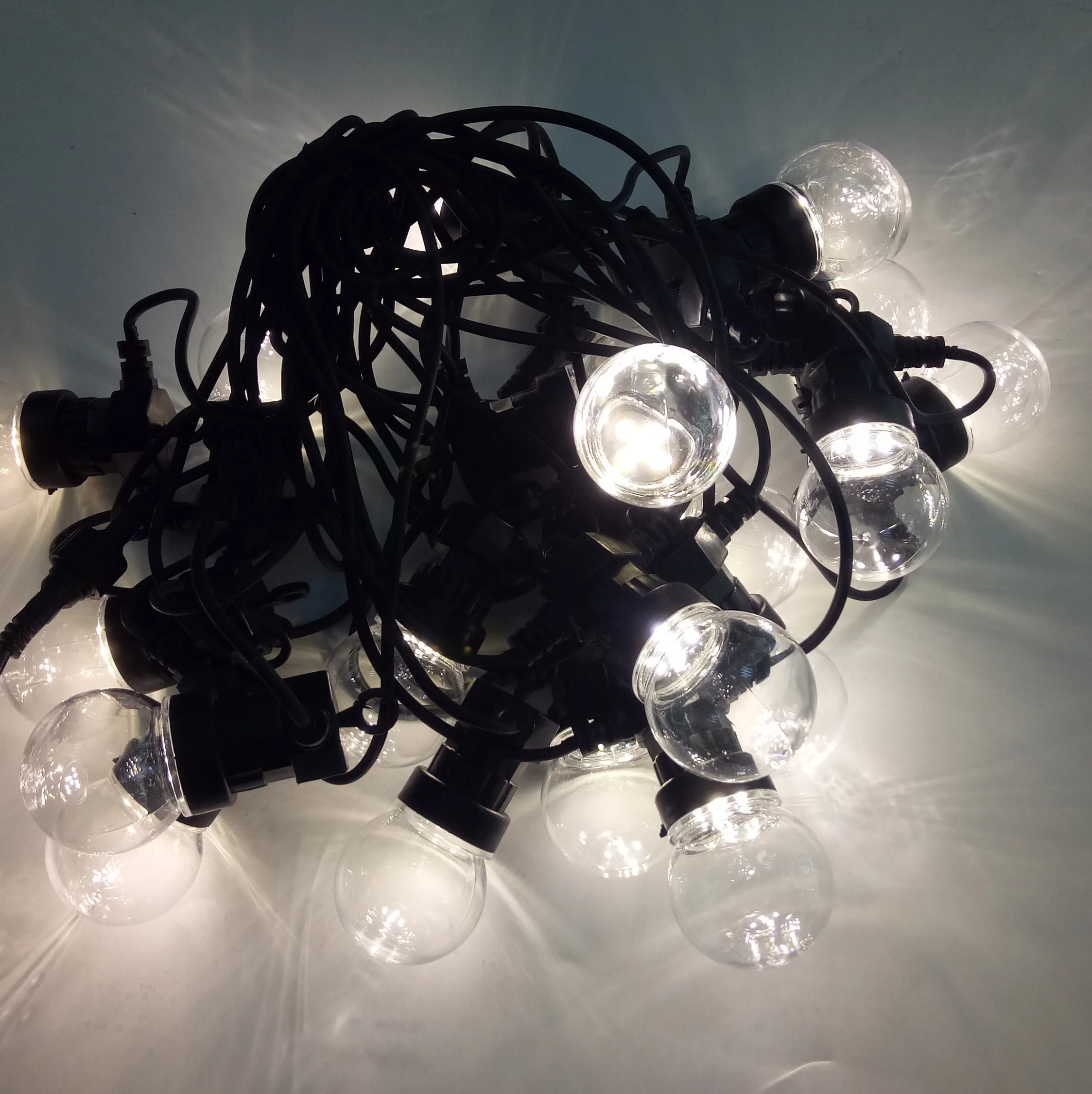 Black Rubber Wire Customize Garland Patio 4000k Warm Globe for Garden Decoration Large Bulb Lights G50 Led String Light Outdoor