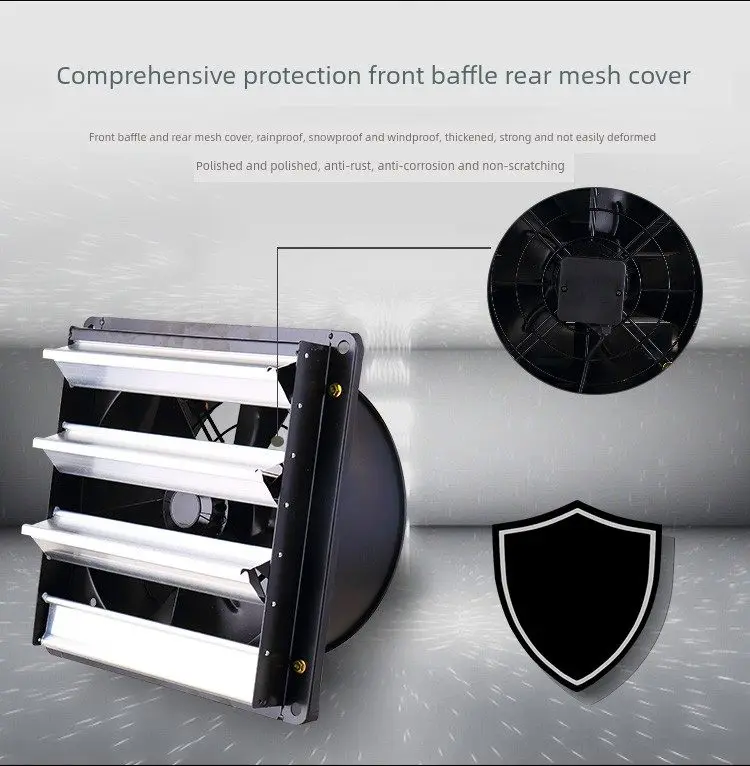 Shutter Square Exhaust Fan, 220V, Electric - detail 4