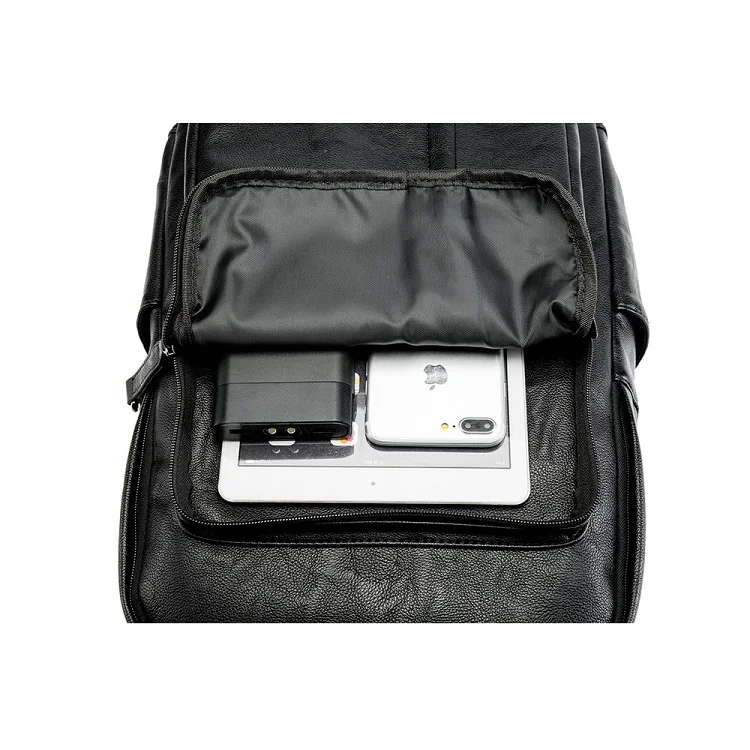 Custom Trendy Personalised Large Capacity Business Backpack Waterproof Leather Bags Men