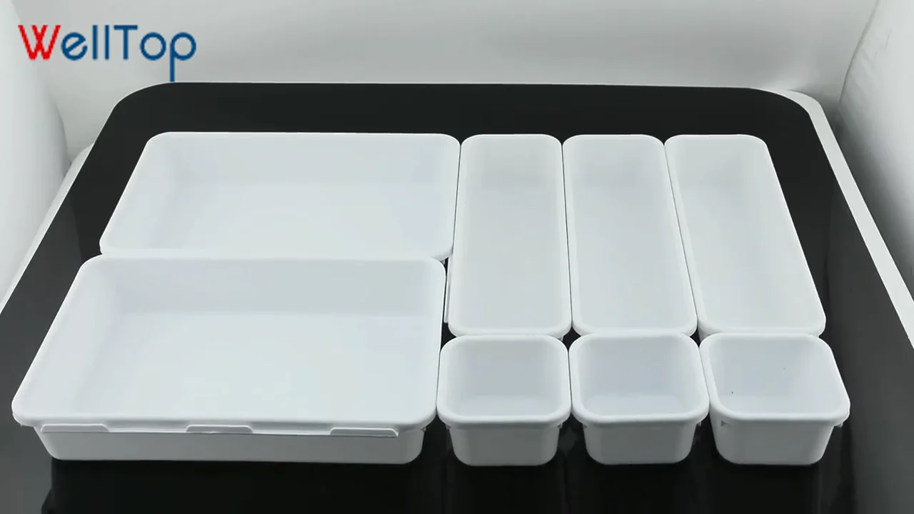 Adjustable Interlocking Drawer Organizer Dividers Bins Plastic