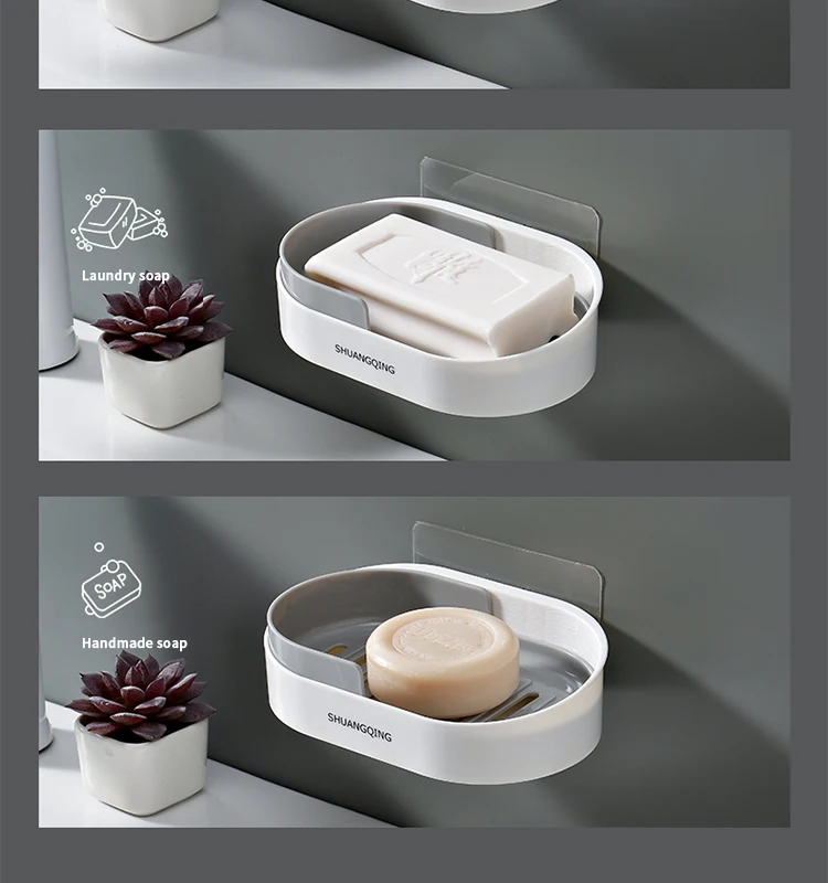 plastic wall mounted soap holder self adhesive soap dish