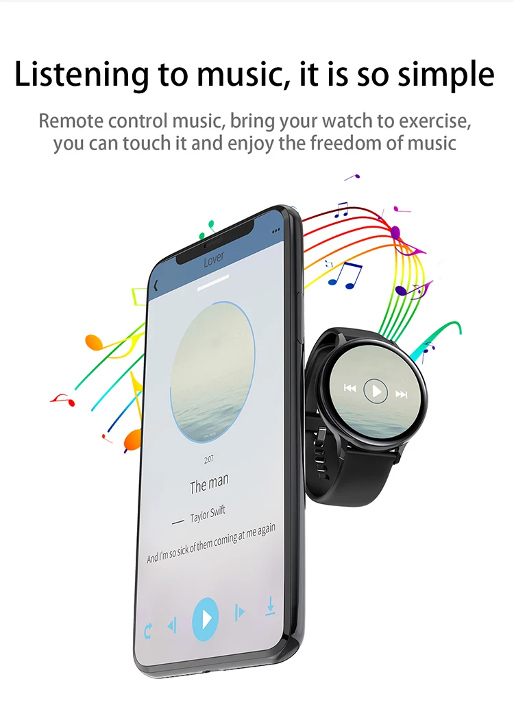 Remote control music Full Touch smart band GW32 fashion smart bracelet high quality smart watch