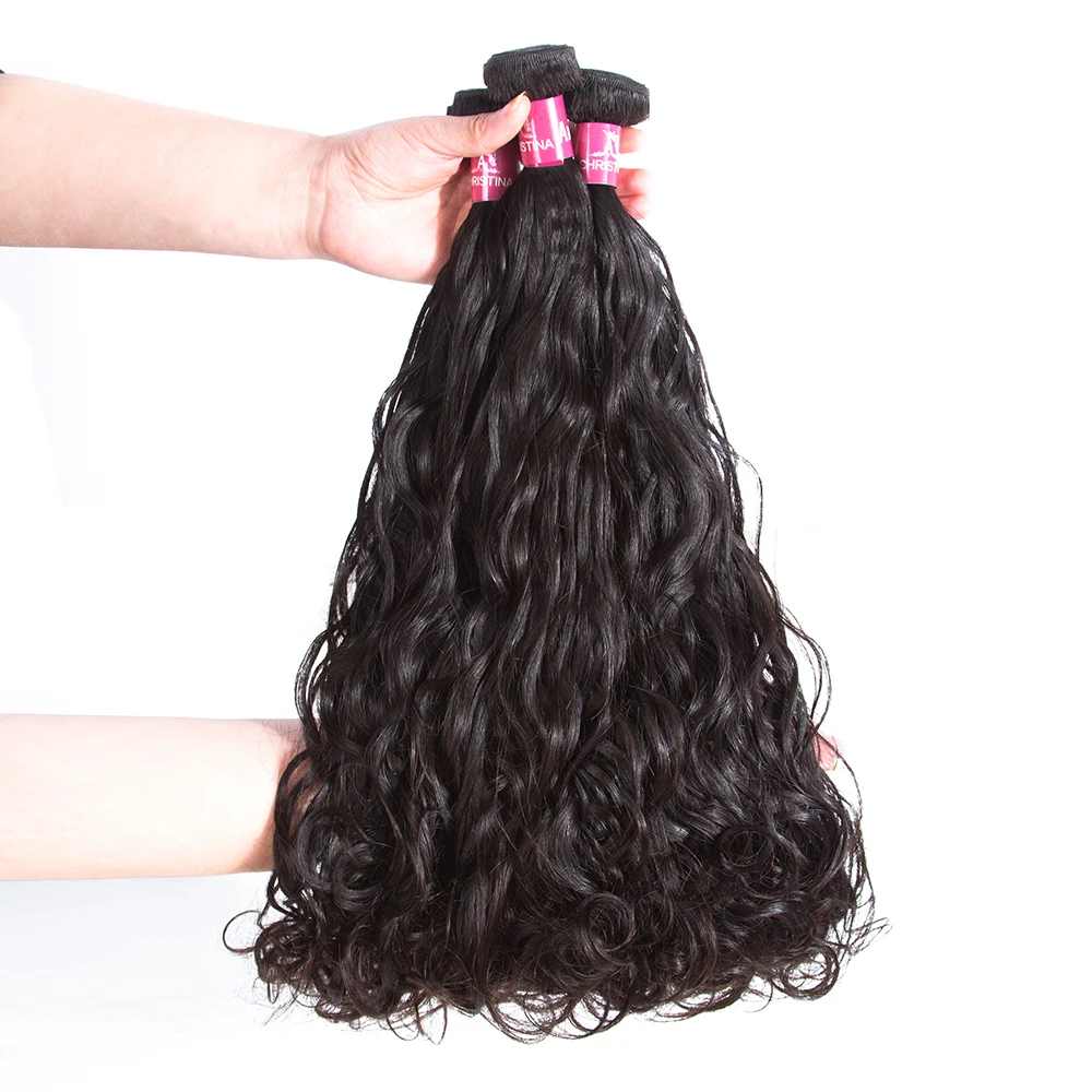 Raw Mink Water Wave Malaysian Hair Bundles With Closure Vendors 100