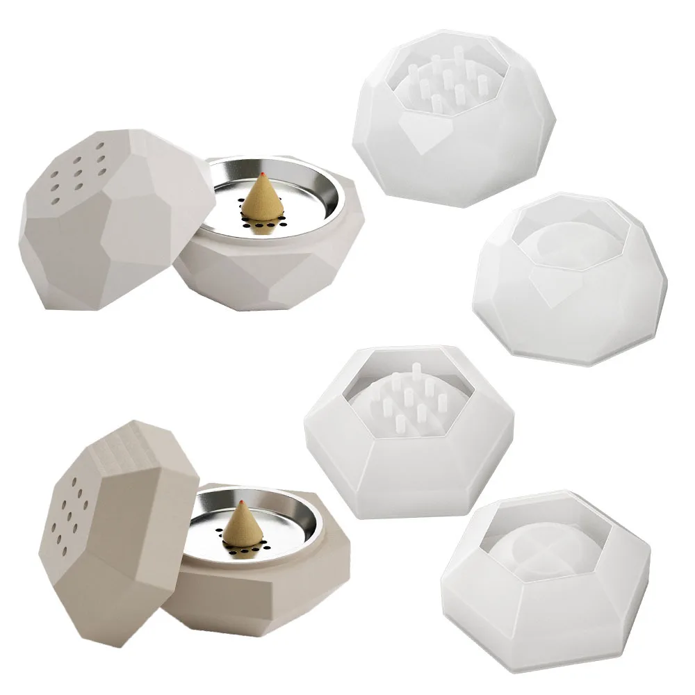Dm896 3d Epoxy Resin Cement Section Incense Burner Mold Diy