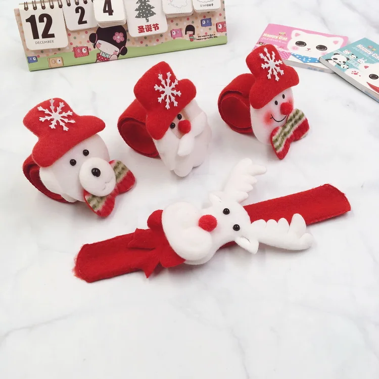 Unique design Merry Christmas ornament kids toys flashing slap bracelet