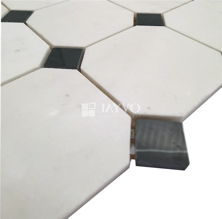 Wholesale Factory Black and White Marble Stone Mosaic Tiles Kitchen Backsplash Mosaic Tiles New