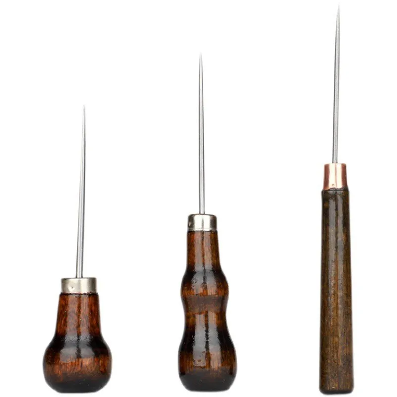 Awl Threadneedle Handmade Hard and Long Awl with Red Handle Hard Quenching Needle Shoe ...