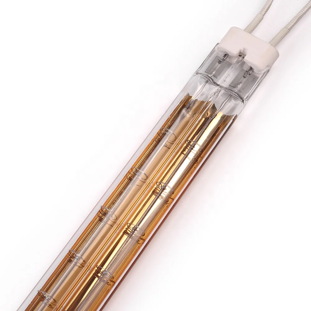 Double Tube 1500w 400v Gold Coating Infrared Heating Lamp Buy Gold