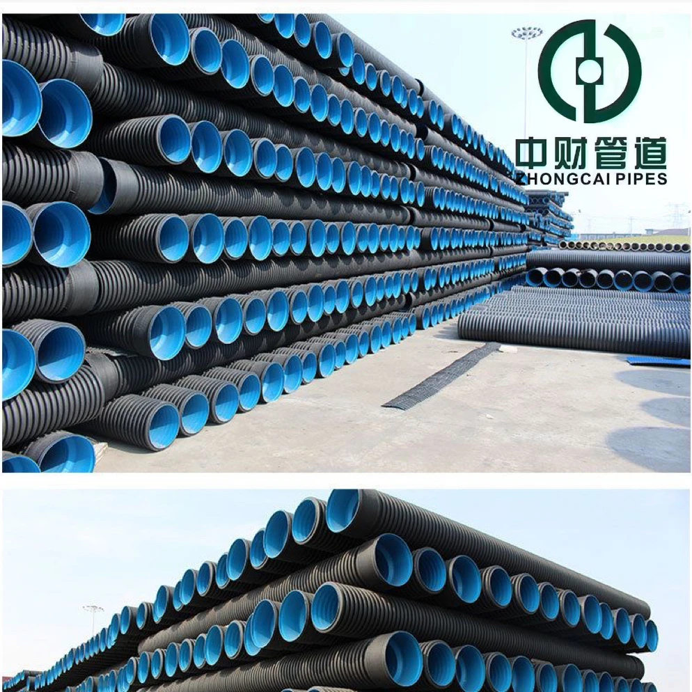 Zhongcai Pipe Pe Double Wall Corrugated Pipe High Quality Hdpe For Drainage Customized Plastic