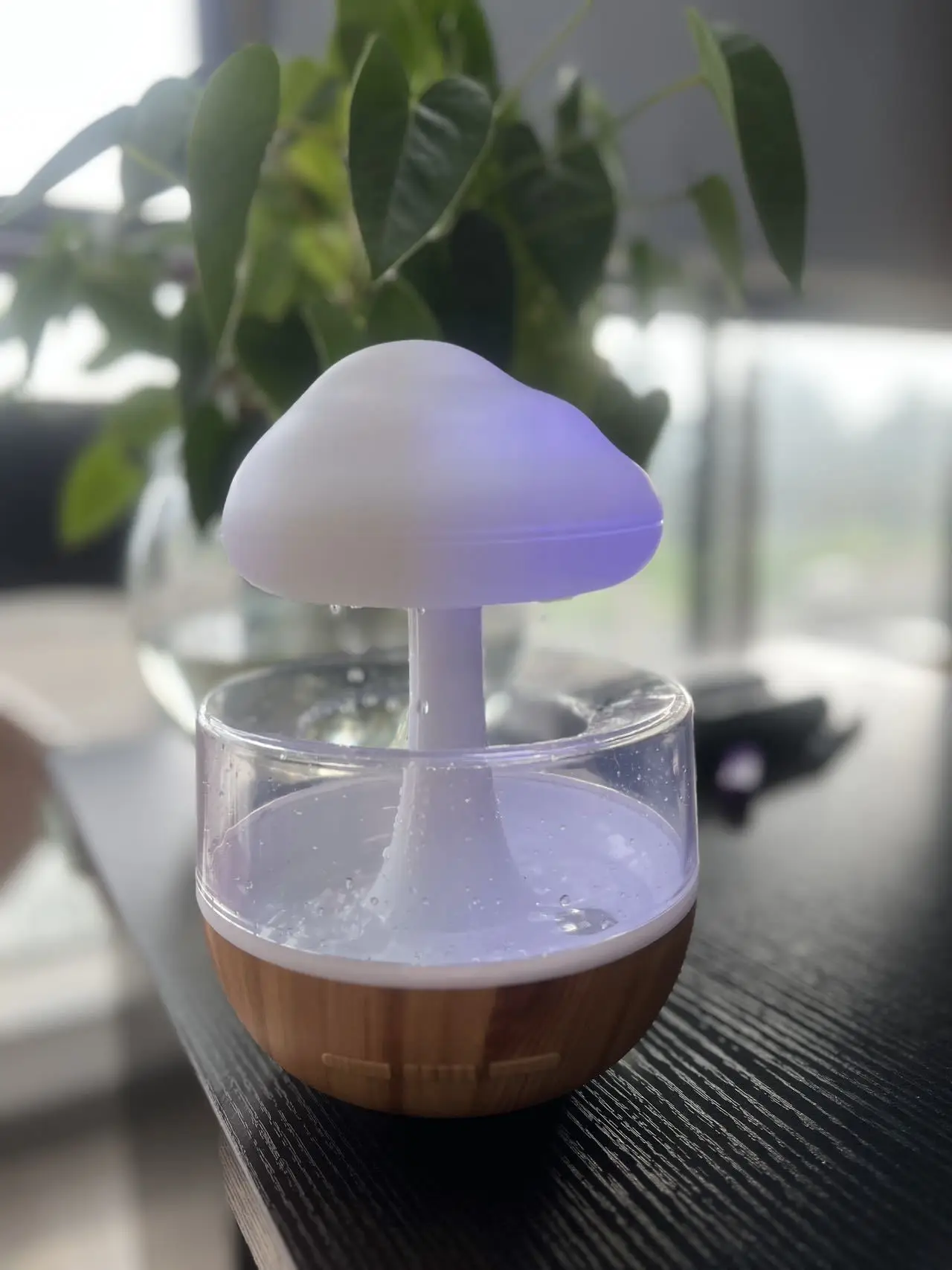 2025 Cheap Creative Led Cloud Rain Night Light Humidifier Romantic Smart Mushroom Forest Table Desk Lamp for Bedroom