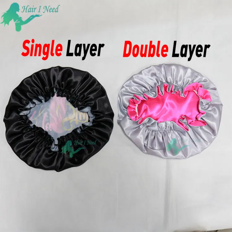 Kids Custom Double Layers Hair With Logo Buy Satin