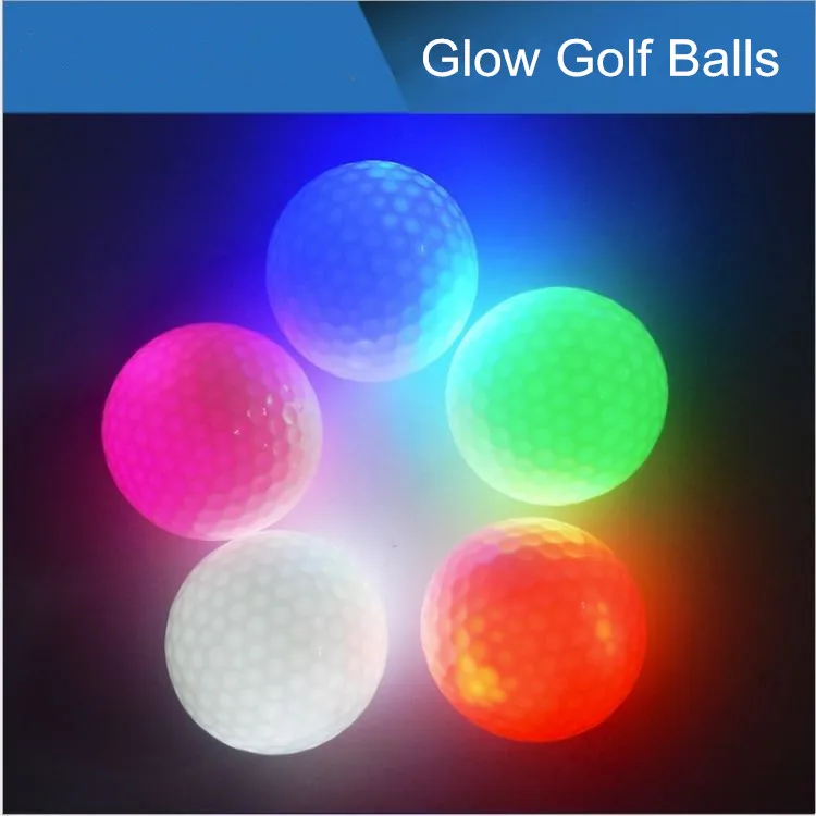 Boules de Golf lumineuses à LED personnalisées, ouvertes dans la nuit, brillent dans la nuit, pour l'extérieur, pièces