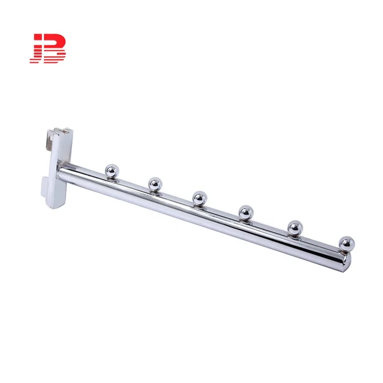 Supermarket retail stores metal chrome waterfall display hooks for slotted channel supplier