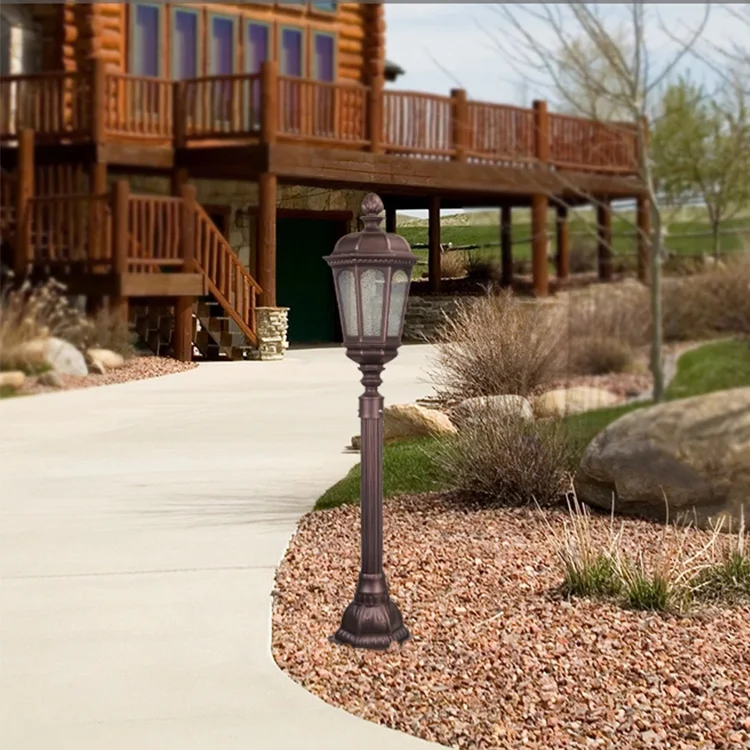 European style exterior aluminum garden lamp courtyard lamp post lights