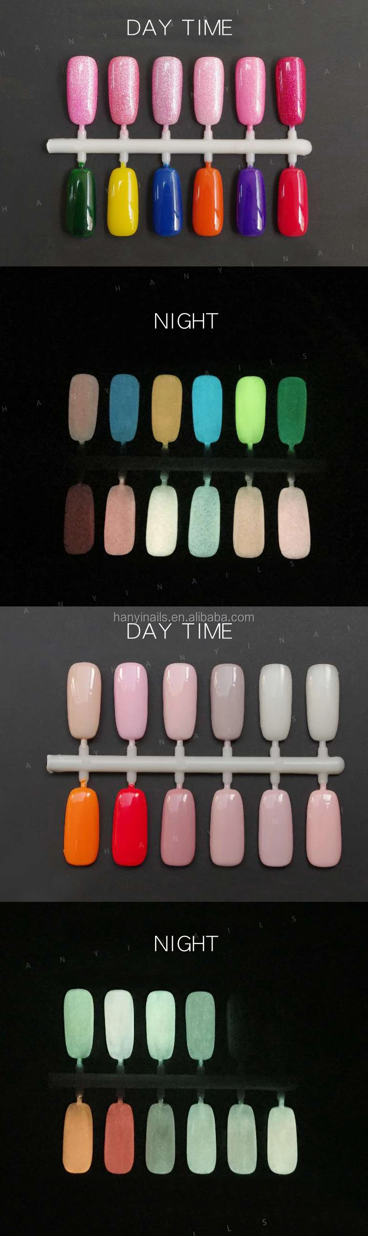 soak off gel polish uv led curing popular neon Color dark glow gel