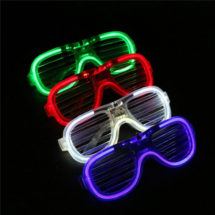Holiday Shutter Shades Neon El Wire Led Flashing Glasses Light Up Glasses Cold Light Luminous