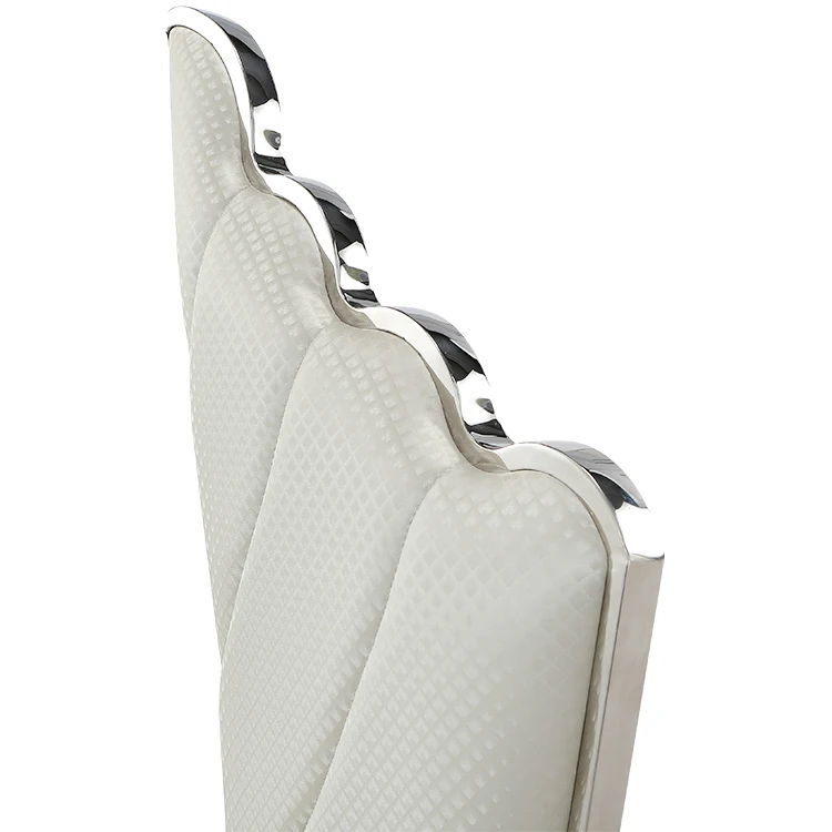 New arrival stainless steel dining chair luxury high back leather chair used event wedding banquet decor chairs for sale