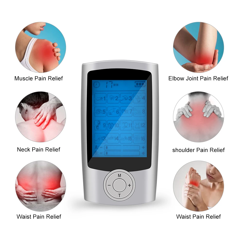 16 Modes Dual Output Health Care Body Electric Massage Muscle Stimulator Tens Unit Electronic Pulse Physiotherapy  EMS Massager