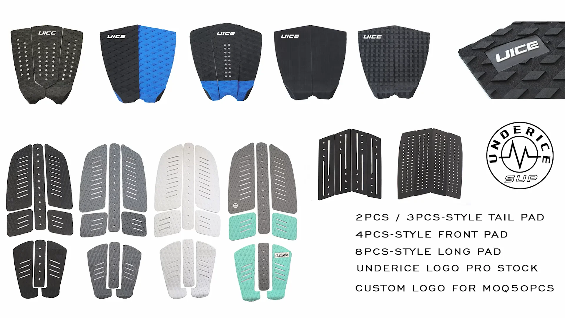 Corduroy Pattern Tail Pad Front Eva Deck Pad Antislip Surfboard Traction Pad Set For Surfing