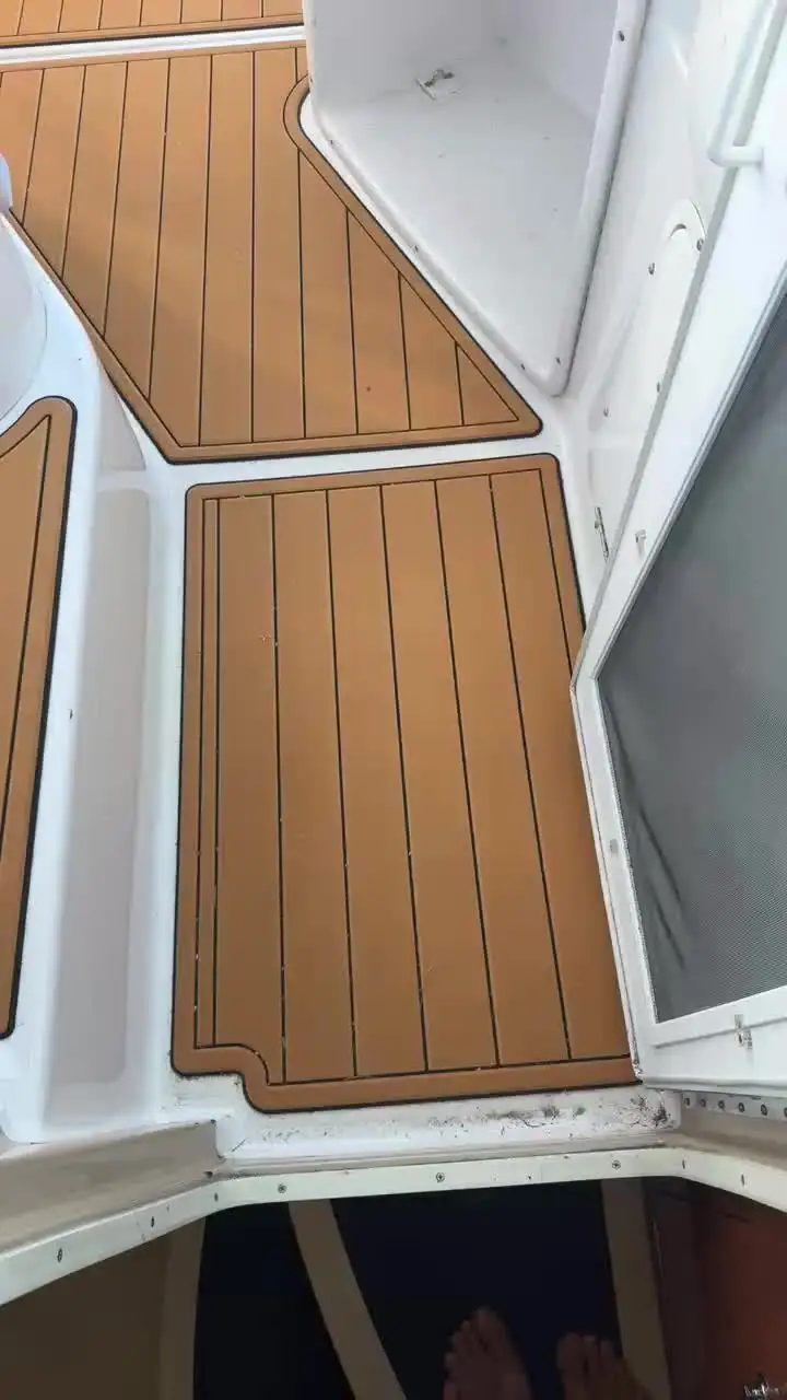 Custom EVA Foam Faux Teak Decking Floor Mat - Compatible With 2018 Monterey 204 Swim Platform, 12 Color Options
