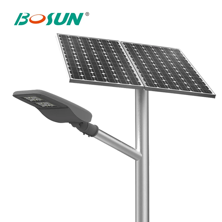 BOSUN With Ultra bright led chip and built in battery ip65 outdoor 30W 60W 80W solar led street light