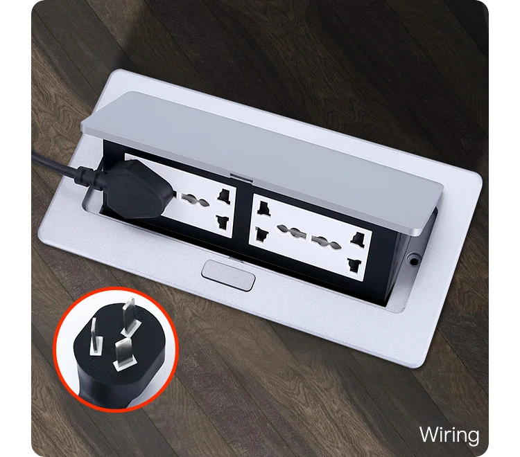 Factory sales Silver aluminum alloy multi module embedded table socket