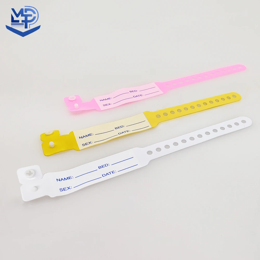 Hospital adult children waterproof soft plastic PVC identity card/patient medical id wristband brazalete manufacture